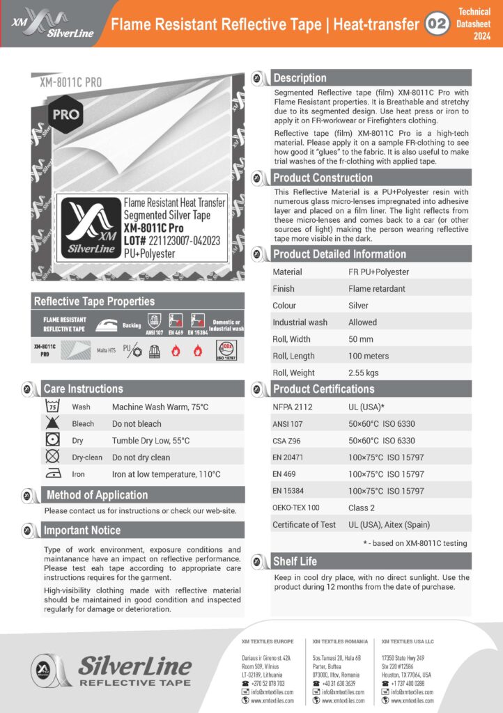 XM-8011C PRO: Technical datasheet XM-8011C PRO: Technical datasheet