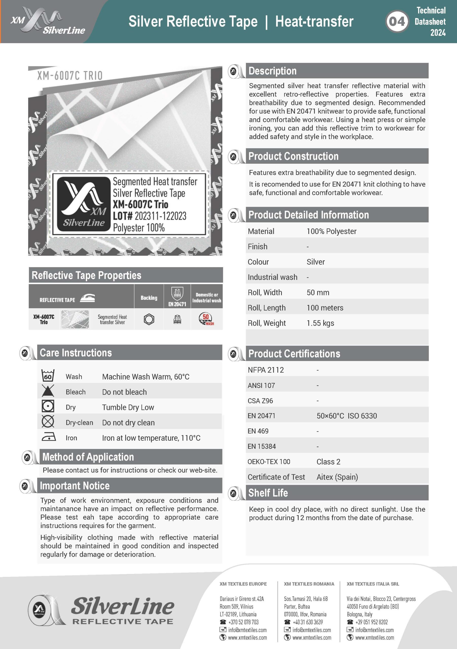 XM-6007C Trio: Technical datasheet