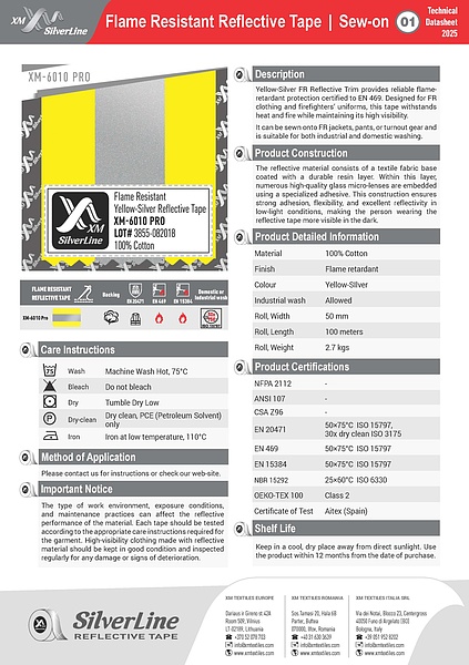 XM-6010 PRO: Technical datasheet