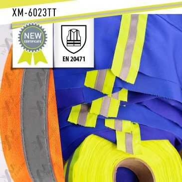 Reflective tapes XM-6023-TT renewed EN 20471 Certificate