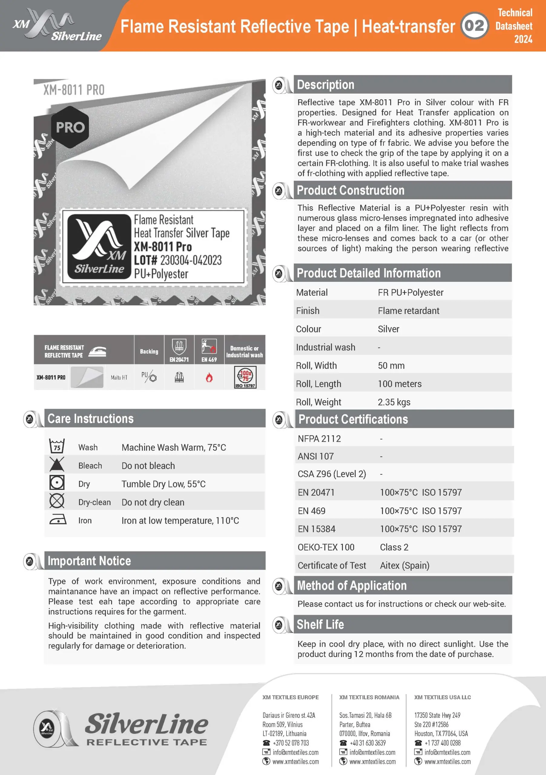 XM-8011 PRO: Technical datasheet