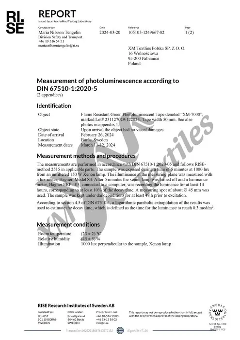 XM-7000: DIN 67510 (test report)