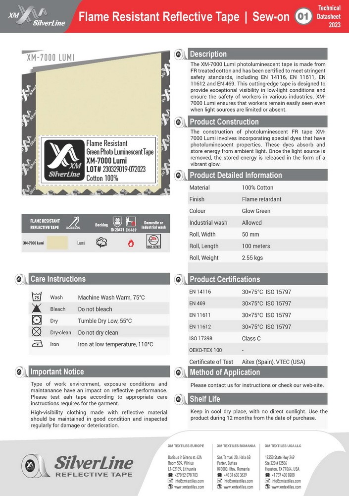 XM-7000: Technical datasheet