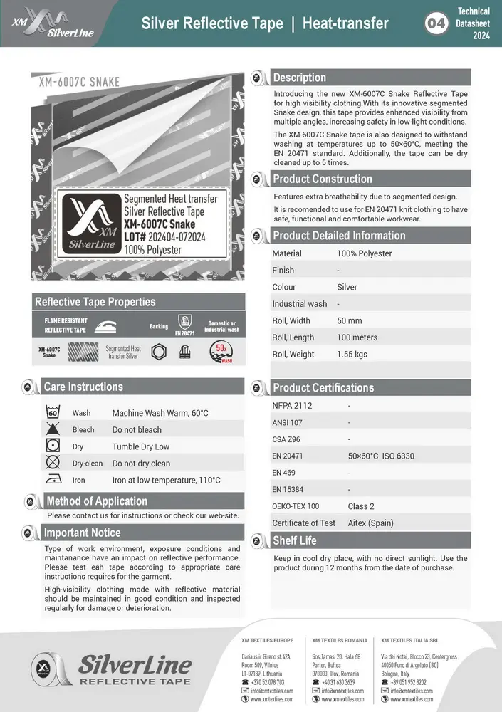 XM-6007C SNAKE: Technical Datasheet