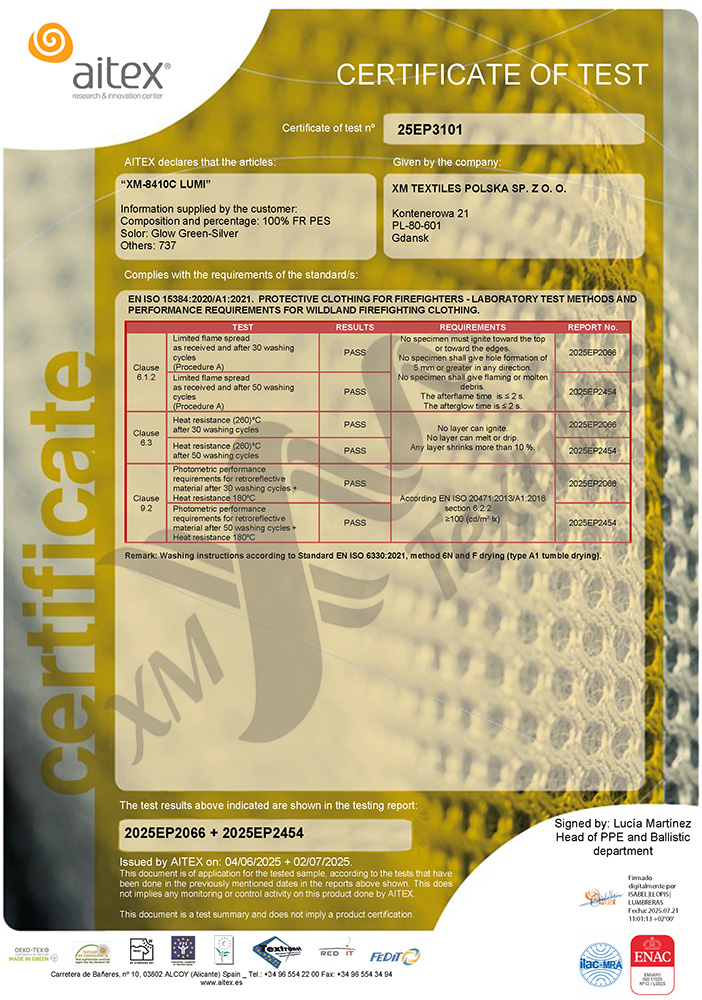 XM-8410C: EN 15384 (50×60°C) XM-8410C: EN 15384 (50×60°C)